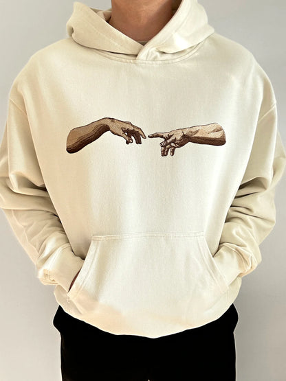 The Creation of Adam Renaissance Art Hoodie