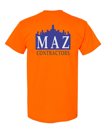 Maz Contractors - Printed Tee / Orange Green