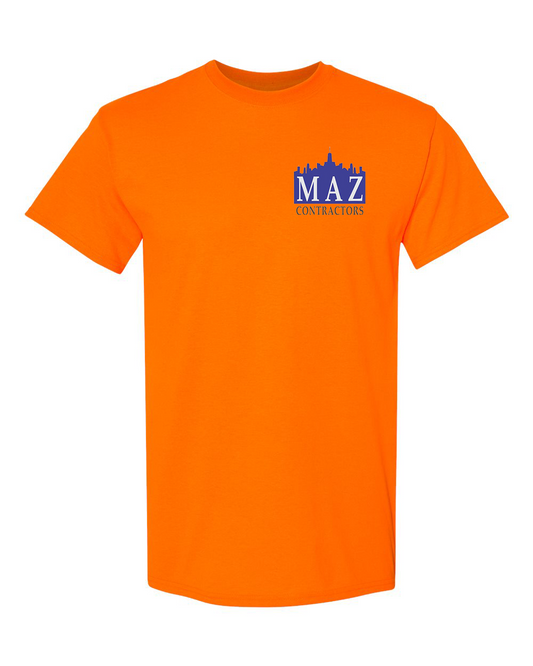 Maz Contractors - Printed Tee / Orange Green